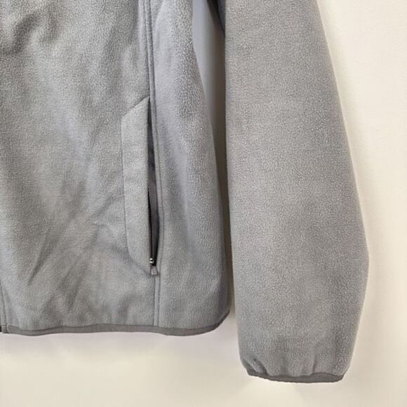 Lands' End Women's Fleece Mid Weight Full Zip Jacket Grey Size M Zip Up Pockets - Picture 3 of 9